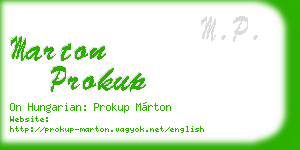 marton prokup business card